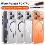 Capa de telemóvel magnética híbrida em TPU com PC fosco e tecla de deteção AI, Para iPhone 17 Pro Max, Para iPhone 17 Pro, Para iPhone 17, Para iPhone Air, Para iPhone 16 Pro Max, Para iPhone 16 Pro, Para iPhone 16
