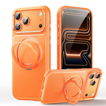 Capa de telemóvel com suporte magnético rotativo 360 graus e textura de pele, Para iPhone 17 Pro Max, Para iPhone 17 Pro, Para iPhone 17, Para iPhone Air, Para iPhone 16 Pro Max, Para iPhone 16 Pro, Para iPhone 16 Plus, Para iPhone 16