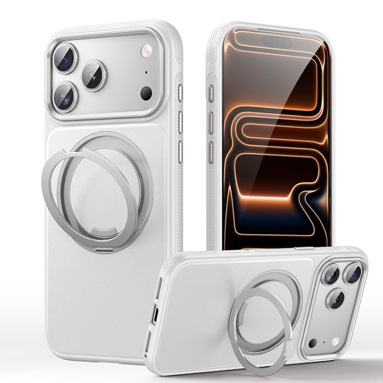 Capa de telemóvel com suporte magnético rotativo 360 graus e textura de pele, Para iPhone 17 Pro Max, Para iPhone 17 Pro, Para iPhone 17, Para iPhone Air, Para iPhone 16 Pro Max, Para iPhone 16 Pro, Para iPhone 16 Plus, Para iPhone 16