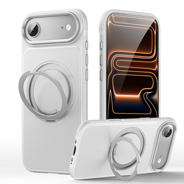 Capa de telemóvel com suporte magnético rotativo 360 graus e textura de pele, Para iPhone 17 Pro Max, Para iPhone 17 Pro, Para iPhone 17, Para iPhone Air, Para iPhone 16 Pro Max, Para iPhone 16 Pro, Para iPhone 16 Plus, Para iPhone 16
