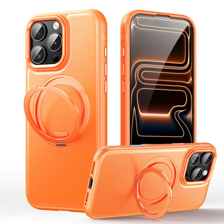 Capa de telemóvel com suporte magnético rotativo 360 graus e textura de pele, Para iPhone 17 Pro Max, Para iPhone 17 Pro, Para iPhone 17, Para iPhone Air, Para iPhone 16 Pro Max, Para iPhone 16 Pro, Para iPhone 16 Plus, Para iPhone 16