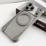 Capa de telemóvel magnética com suporte rotativo 360 sem moldura em metal na cor original Weasel, Para iPhone 17 Pro Max, Para iPhone 17 Pro