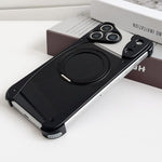 Capa de telemóvel magnética com suporte rotativo 360 sem moldura em metal na cor original Weasel, Para iPhone 17 Pro Max, Para iPhone 17 Pro