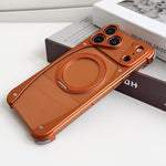 Capa de telemóvel magnética com suporte rotativo 360 sem moldura em metal na cor original Weasel, Para iPhone 17 Pro Max, Para iPhone 17 Pro
