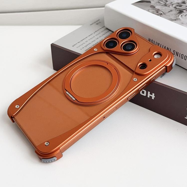 Capa de telemóvel magnética com suporte rotativo 360 sem moldura em metal na cor original Weasel, Para iPhone 17 Pro Max, Para iPhone 17 Pro