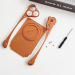 Capa de telemóvel magnética com suporte rotativo 360 sem moldura em metal na cor original Weasel, Para iPhone 17 Pro Max, Para iPhone 17 Pro