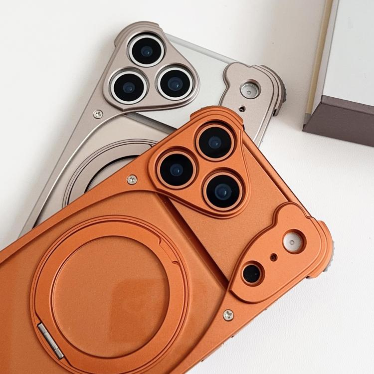 Capa de telemóvel magnética com suporte rotativo 360 sem moldura em metal na cor original Weasel, Para iPhone 17 Pro Max, Para iPhone 17 Pro