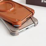 Capa de telemóvel magnética com suporte rotativo 360 sem moldura em metal na cor original Weasel, Para iPhone 17 Pro Max, Para iPhone 17 Pro