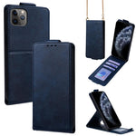 Capa de Telefone em Pele Vegana de Cor Sólida com Fecho Vertical e Corrente Transversal, Para iPhone 11 Pro Max, Para iPhone 11, Para iPhone 11 Pro