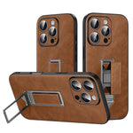 Capa de Telefone SULADA em Pele Falsa com Suporte Metálico Oculto e Pulseira, Para iPhone 17 Pro Max, Para iPhone 17 Pro, Para iPhone 17, Para iPhone 16 Pro Max, Para iPhone 16 Pro, Para iPhone 16