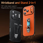 Capa de Telefone SULADA em Pele Falsa com Suporte Metálico Oculto e Pulseira, Para iPhone 17 Pro Max, Para iPhone 17 Pro, Para iPhone 17, Para iPhone 16 Pro Max, Para iPhone 16 Pro, Para iPhone 16