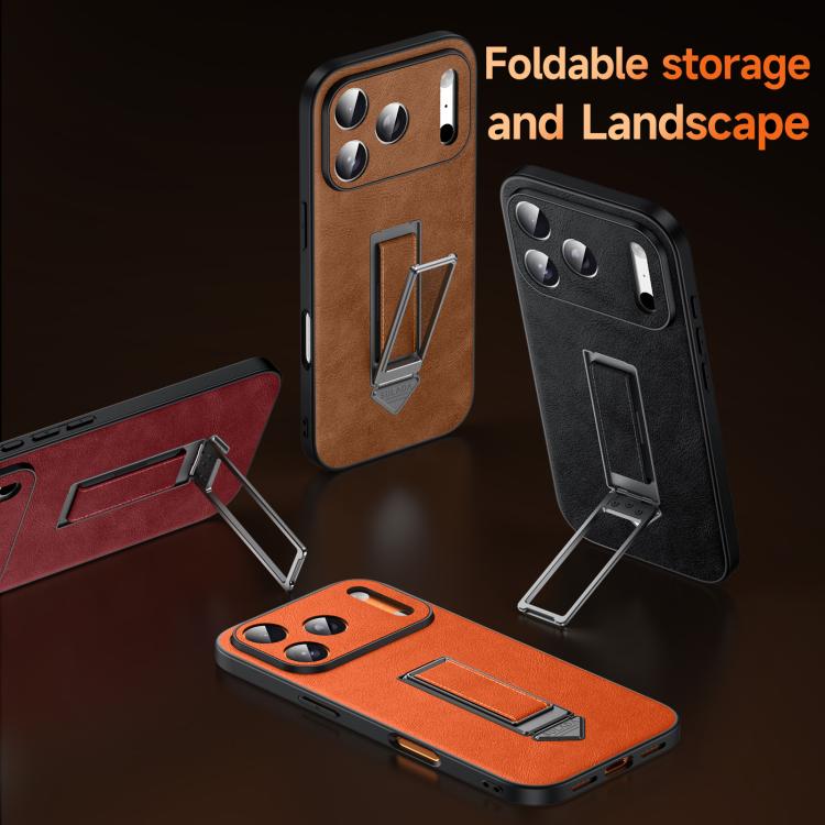 Capa de Telefone SULADA em Pele Falsa com Suporte Metálico Oculto e Pulseira, Para iPhone 17 Pro Max, Para iPhone 17 Pro, Para iPhone 17, Para iPhone 16 Pro Max, Para iPhone 16 Pro, Para iPhone 16