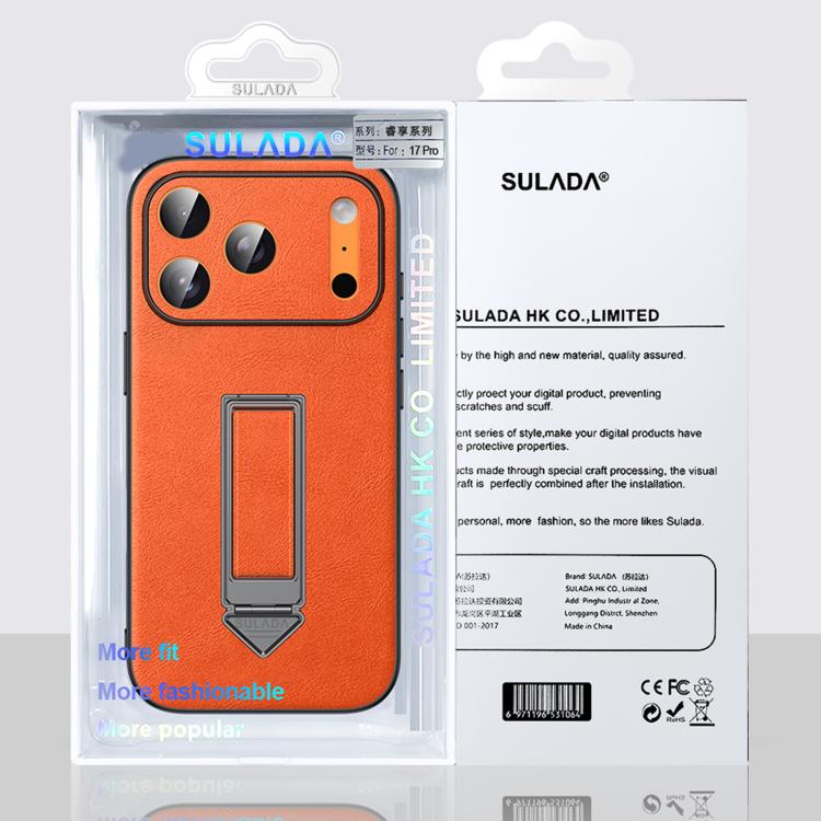 Capa de Telefone SULADA em Pele Falsa com Suporte Metálico Oculto e Pulseira, Para iPhone 17 Pro Max, Para iPhone 17 Pro, Para iPhone 17, Para iPhone 16 Pro Max, Para iPhone 16 Pro, Para iPhone 16