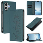 Capa de Telefone em Pele Vegana Magnética com RFID e Relevo de Gatos Fofos, Para iPhone 17e / 16e, Para iPhone 17 Pro Max, Para iPhone 17 Pro, Para iPhone 17