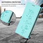 Capa de Telefone em Pele Vegana Magnética com RFID e Relevo de Gatos Fofos, Para iPhone 17e / 16e, Para iPhone 17 Pro Max, Para iPhone 17 Pro, Para iPhone 17