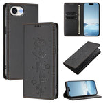 Capa de Telefone em Pele Vegana Magnética com RFID e Relevo de Gatos Fofos, Para iPhone 17e / 16e, Para iPhone 17 Pro Max, Para iPhone 17 Pro, Para iPhone 17