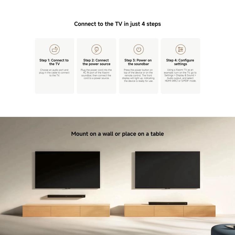 Original Xiaomi Soundbar 2.0 para TV e PC com suporte para ligação NFC, ficha US