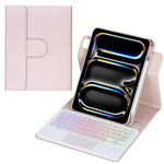 Capa de tablet em pele com teclado Bluetooth retroiluminado e rotação de 360 graus com touchpad, Para iPad Pro 11 2025 / 2024, Para iPad 2025 / 2022, Para iPad Air 11 2025 / iPad Pro 11 2022, Para iPad 10.2 2021 / 2019 / iPad Air 3