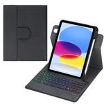 Capa de tablet em pele com teclado Bluetooth retroiluminado e rotação de 360 graus com touchpad, Para iPad Pro 11 2025 / 2024, Para iPad 2025 / 2022, Para iPad Air 11 2025 / iPad Pro 11 2022, Para iPad 10.2 2021 / 2019 / iPad Air 3