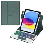 Capa de tablet em pele com teclado Bluetooth retroiluminado e rotação de 360 graus com touchpad, Para iPad Pro 11 2025 / 2024, Para iPad 2025 / 2022, Para iPad Air 11 2025 / iPad Pro 11 2022, Para iPad 10.2 2021 / 2019 / iPad Air 3