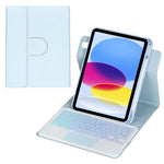 Capa de tablet em pele com teclado Bluetooth retroiluminado e rotação de 360 graus com touchpad, Para iPad Pro 11 2025 / 2024, Para iPad 2025 / 2022, Para iPad Air 11 2025 / iPad Pro 11 2022, Para iPad 10.2 2021 / 2019 / iPad Air 3