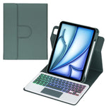 Capa de tablet em pele com teclado Bluetooth retroiluminado e rotação de 360 graus com touchpad, Para iPad Pro 11 2025 / 2024, Para iPad 2025 / 2022, Para iPad Air 11 2025 / iPad Pro 11 2022, Para iPad 10.2 2021 / 2019 / iPad Air 3