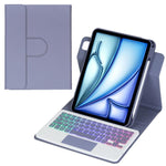 Capa de tablet em pele com teclado Bluetooth retroiluminado e rotação de 360 graus com touchpad, Para iPad Pro 11 2025 / 2024, Para iPad 2025 / 2022, Para iPad Air 11 2025 / iPad Pro 11 2022, Para iPad 10.2 2021 / 2019 / iPad Air 3