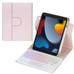 Capa de tablet em pele com teclado Bluetooth retroiluminado e rotação de 360 graus com touchpad, Para iPad Pro 11 2025 / 2024, Para iPad 2025 / 2022, Para iPad Air 11 2025 / iPad Pro 11 2022, Para iPad 10.2 2021 / 2019 / iPad Air 3
