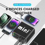 Carregador MaAnt Dianba Mini 75W multifunções com 8 portas PD, suporte a carregamento rápido PD, ficha EU MaAnt Dianba Mini