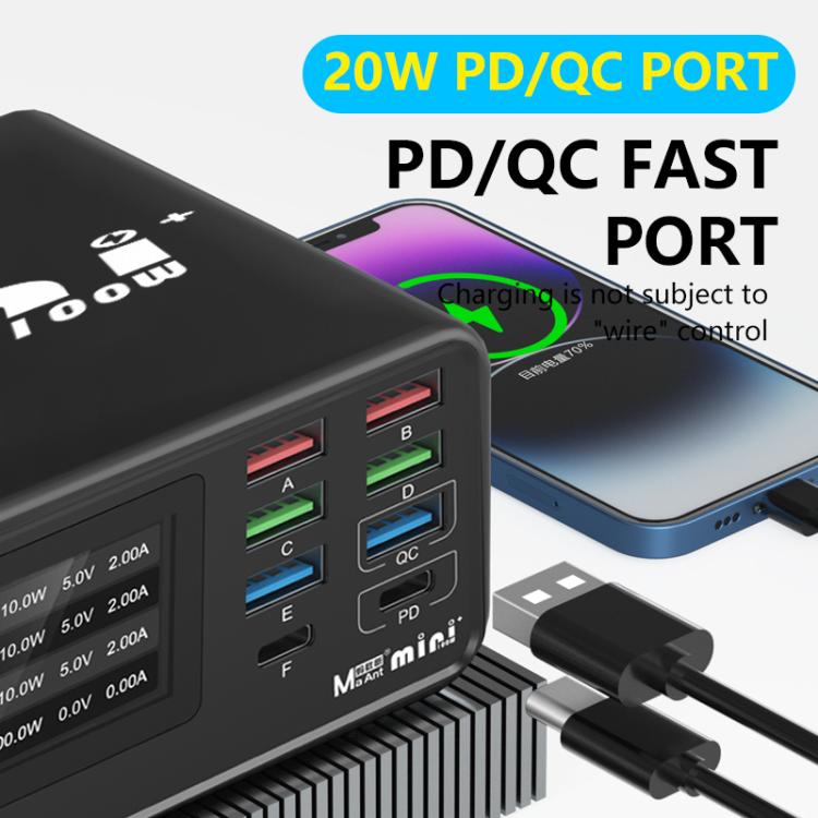 Carregador MaAnt Dianba Mini 75W multifunções com 8 portas PD, suporte a carregamento rápido PD, ficha EU MaAnt Dianba Mini