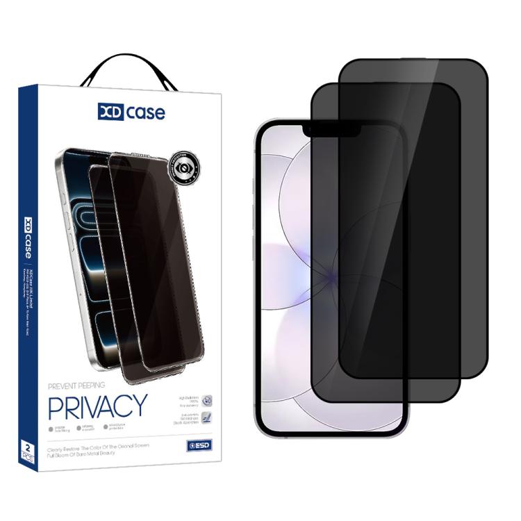 XDcase 2pcs / Pack Silk Screen Printed Anti-Peep Tempered Glass Screen Protector, For iPhone 17e / 16e, For iPhone 17 Pro Max, For iPhone 17 Pro, For iPhone 17, For iPhone Air, For iPhone 16 Pro Max, For iPhone 16 Pro, For iPhone 16 Plus, For iPhone 16...