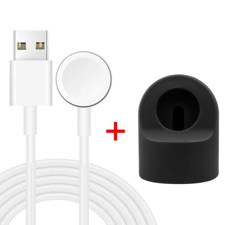 xDfind Para Apple Watch Suporte de Carregamento em Silicone e Conjunto de Carregador USB, Silicone+USB (Branco), Silicone+USB (Preto)