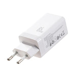 Carregador JOYROOM JR-TG10 65W GaN com dupla Type-C, 3 portas USB e cabo Type-C para Type-C, ficha EU, ficha UK