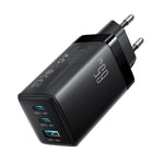 Carregador JOYROOM JR-TG10 65W GaN com dupla Type-C, 3 portas USB e cabo Type-C para Type-C, ficha EU, ficha UK