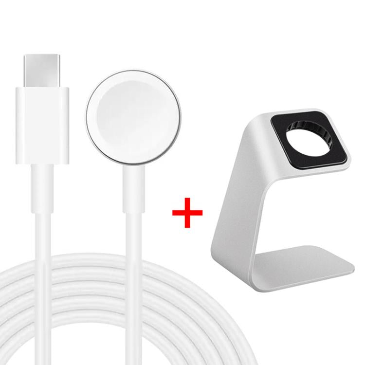 xDfind For Apple Watch Smart Watch Aluminum Alloy Charging Holder and Type-C Charger Set, Aluminum Alloy+Type-C