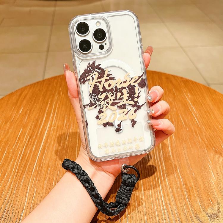 Capa de telemóvel magnética de cobertura total com tema Ano do Cavalo e cordão, para iPhone 13, para iPhone 12, para iPhone 12 Pro Max, para iPhone 12 Pro