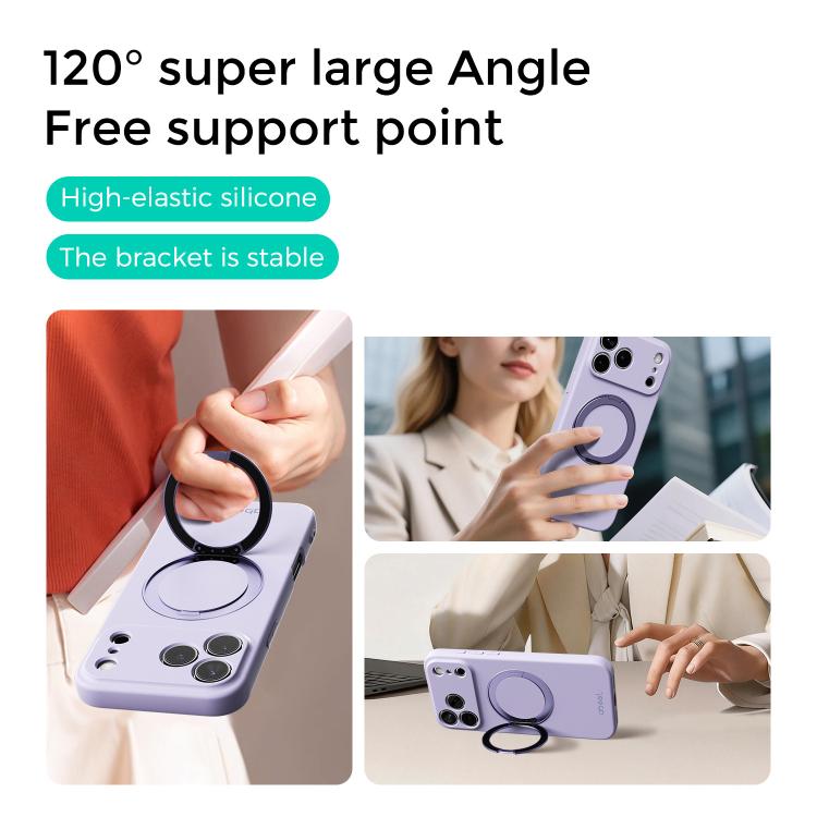 Capa de Telefone ABEEL em Silicone Líquido Magnético Amigo da Pele com Suporte, Para iPhone 17 Pro Max, Para iPhone 17 Pro, Para iPhone 17, Para iPhone 16 Pro Max, Para iPhone 16 Pro, Para iPhone 16