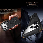 Capa de Telemóvel com Suporte Magnético Hexágono Armor e Balança de Peso, Para iPhone 17 Pro Max, Para iPhone 17 Pro, Para iPhone 17, Para iPhone Air, Para iPhone 16 Pro Max, Para iPhone 16 Pro