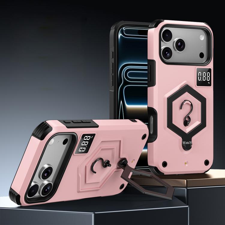 Capa de Telemóvel com Suporte Magnético Hexágono Armor e Balança de Peso, Para iPhone 17 Pro Max, Para iPhone 17 Pro, Para iPhone 17, Para iPhone Air, Para iPhone 16 Pro Max, Para iPhone 16 Pro