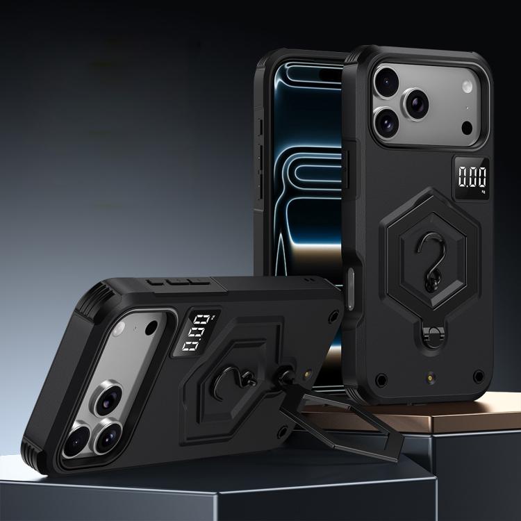 Capa de Telemóvel com Suporte Magnético Hexágono Armor e Balança de Peso, Para iPhone 17 Pro Max, Para iPhone 17 Pro, Para iPhone 17, Para iPhone Air, Para iPhone 16 Pro Max, Para iPhone 16 Pro