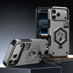 Capa de Telemóvel com Suporte Magnético Hexágono Armor e Balança de Peso, Para iPhone 17 Pro Max, Para iPhone 17 Pro, Para iPhone 17, Para iPhone Air, Para iPhone 16 Pro Max, Para iPhone 16 Pro