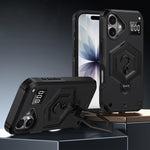 Capa de Telemóvel com Suporte Magnético Hexágono Armor e Balança de Peso, Para iPhone 17 Pro Max, Para iPhone 17 Pro, Para iPhone 17, Para iPhone Air, Para iPhone 16 Pro Max, Para iPhone 16 Pro