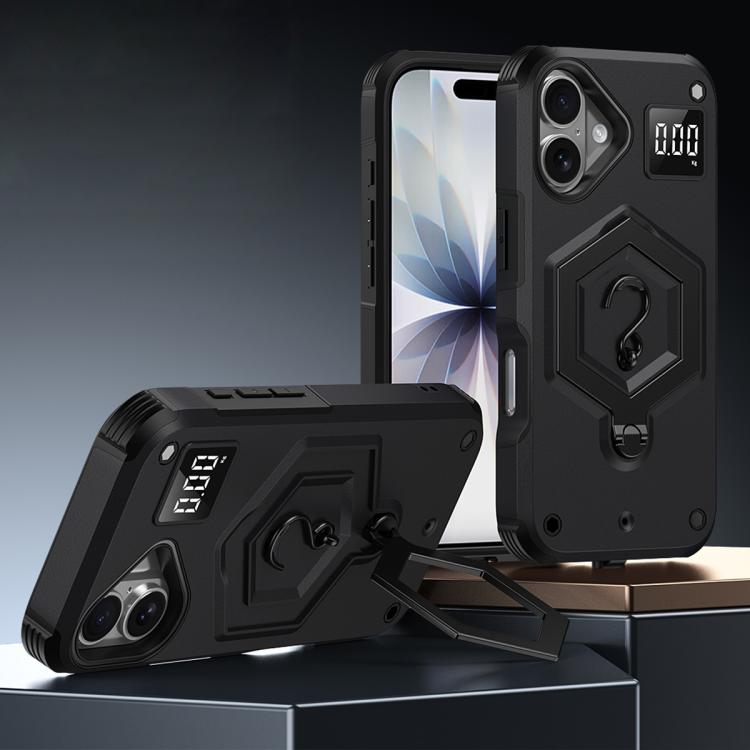 Capa de Telemóvel com Suporte Magnético Hexágono Armor e Balança de Peso, Para iPhone 17 Pro Max, Para iPhone 17 Pro, Para iPhone 17, Para iPhone Air, Para iPhone 16 Pro Max, Para iPhone 16 Pro