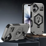 Capa de Telemóvel com Suporte Magnético Hexágono Armor e Balança de Peso, Para iPhone 17 Pro Max, Para iPhone 17 Pro, Para iPhone 17, Para iPhone Air, Para iPhone 16 Pro Max, Para iPhone 16 Pro