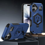 Capa de Telemóvel com Suporte Magnético Hexágono Armor e Balança de Peso, Para iPhone 17 Pro Max, Para iPhone 17 Pro, Para iPhone 17, Para iPhone Air, Para iPhone 16 Pro Max, Para iPhone 16 Pro