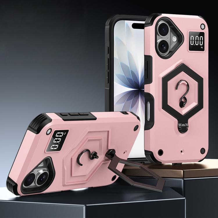 Capa de Telemóvel com Suporte Magnético Hexágono Armor e Balança de Peso, Para iPhone 17 Pro Max, Para iPhone 17 Pro, Para iPhone 17, Para iPhone Air, Para iPhone 16 Pro Max, Para iPhone 16 Pro
