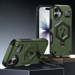 Capa de Telemóvel com Suporte Magnético Hexágono Armor e Balança de Peso, Para iPhone 17 Pro Max, Para iPhone 17 Pro, Para iPhone 17, Para iPhone Air, Para iPhone 16 Pro Max, Para iPhone 16 Pro