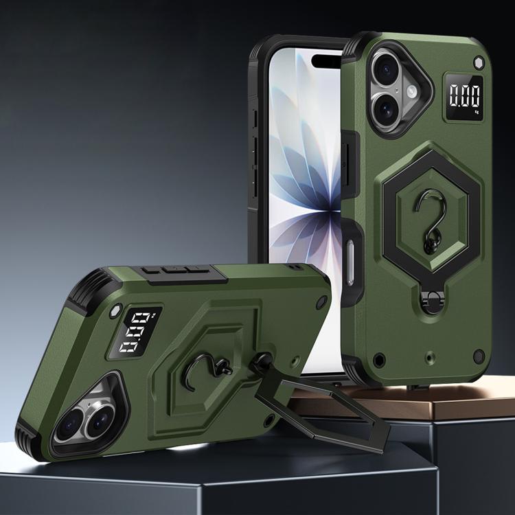 Capa de Telemóvel com Suporte Magnético Hexágono Armor e Balança de Peso, Para iPhone 17 Pro Max, Para iPhone 17 Pro, Para iPhone 17, Para iPhone Air, Para iPhone 16 Pro Max, Para iPhone 16 Pro