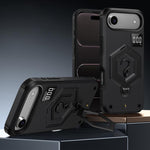 Capa de Telemóvel com Suporte Magnético Hexágono Armor e Balança de Peso, Para iPhone 17 Pro Max, Para iPhone 17 Pro, Para iPhone 17, Para iPhone Air, Para iPhone 16 Pro Max, Para iPhone 16 Pro