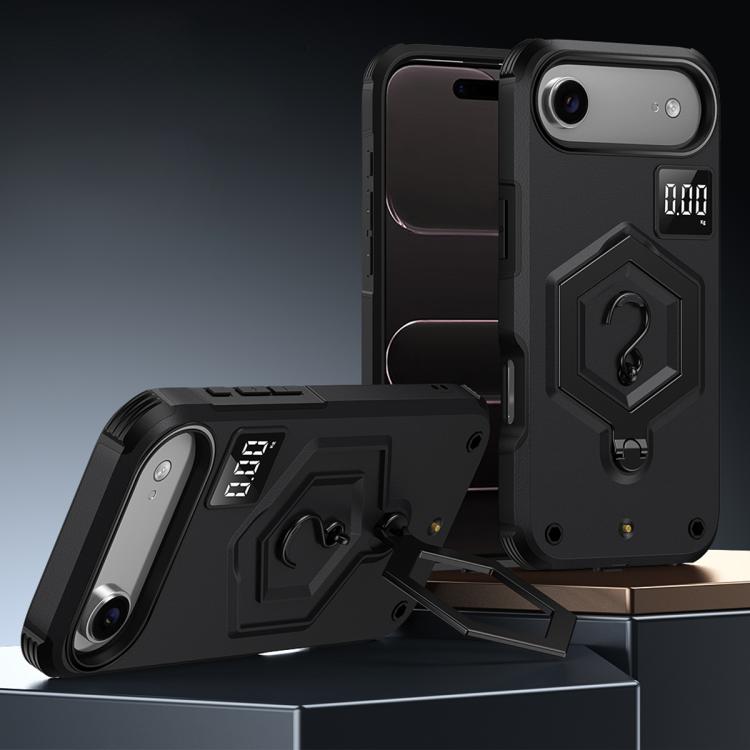 Capa de Telemóvel com Suporte Magnético Hexágono Armor e Balança de Peso, Para iPhone 17 Pro Max, Para iPhone 17 Pro, Para iPhone 17, Para iPhone Air, Para iPhone 16 Pro Max, Para iPhone 16 Pro